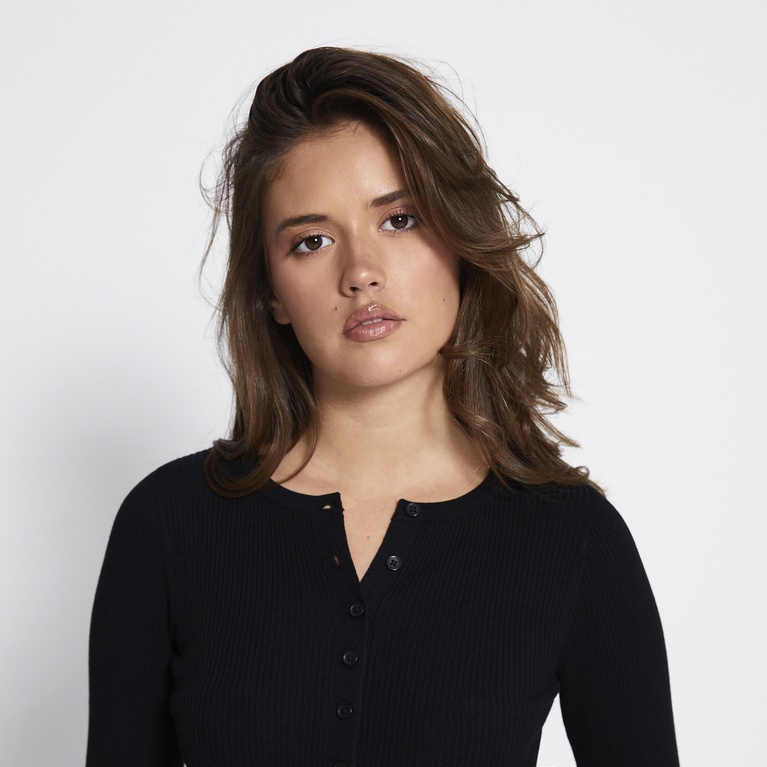 Rib-knit cardigan "Violet" Black